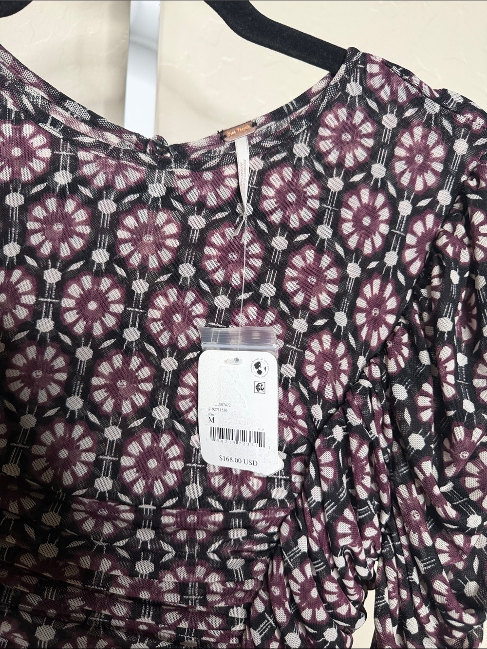 NWT Free People Med Floral Dress with Side Slit Retail $168 - Picture 5 of 8